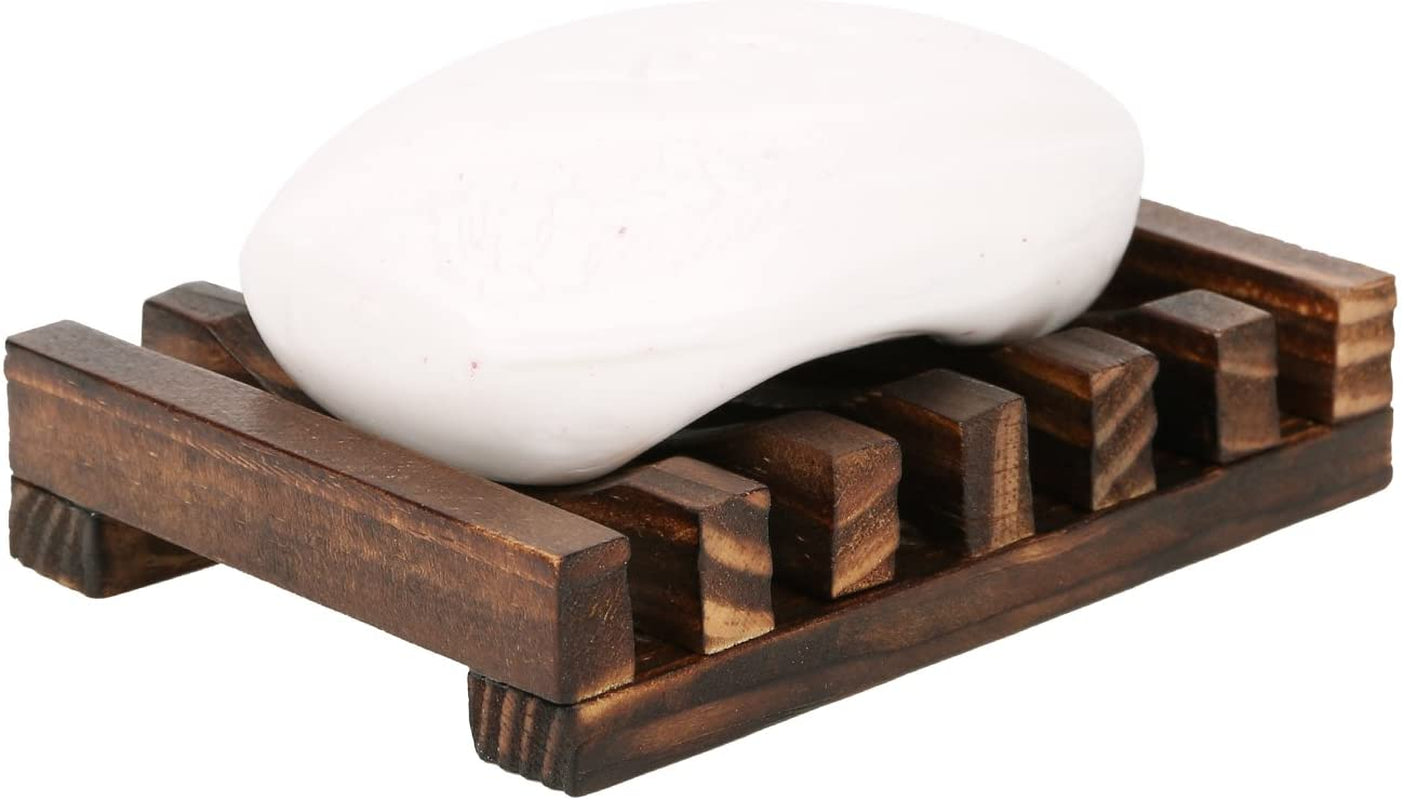 Wooden Soap Dish and Holder Tray for Bathroom and Kitchen - Handcrafted Rectangular Design for Soap, Sponges, and More (1 Pack)
