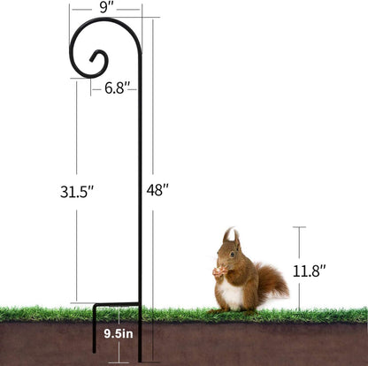 48-Inch Heavy-Duty Shepherd Hooks - Set of 2, No Assembly Required, Ideal for Garden Plants, Bird Feeders, Lanterns, and Wedding Decor