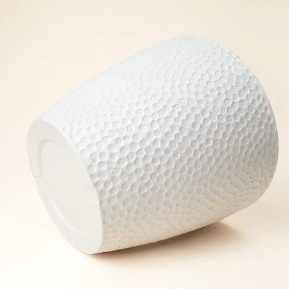 14-Inch Large Modern White Honeycomb Planter for Indoor and Outdoor House Plants