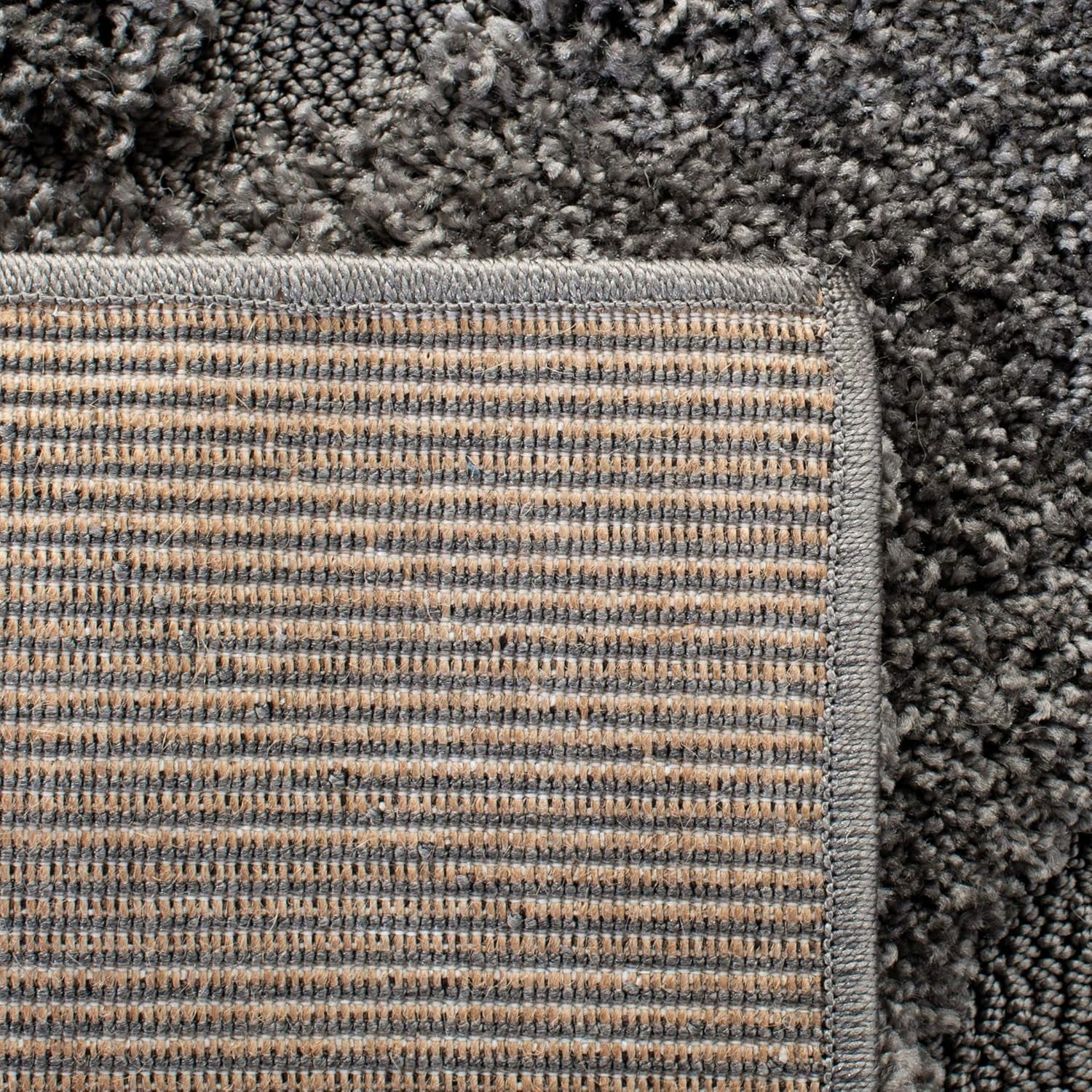 SAFAVIEH Florida Shag Collection 6'7" Square Area Rug in Grey with Scroll Design, Non-Shedding, Easy to Clean, High-Low Plush Pile, Perfect for Living Room, Bedroom, and Dining Areas (SG455-8013)