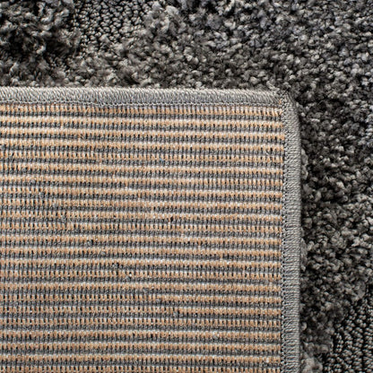 SAFAVIEH Florida Shag Collection 6'7" Square Area Rug in Grey with Scroll Design, Non-Shedding, Easy to Clean, High-Low Plush Pile, Perfect for Living Room, Bedroom, and Dining Areas (SG455-8013)