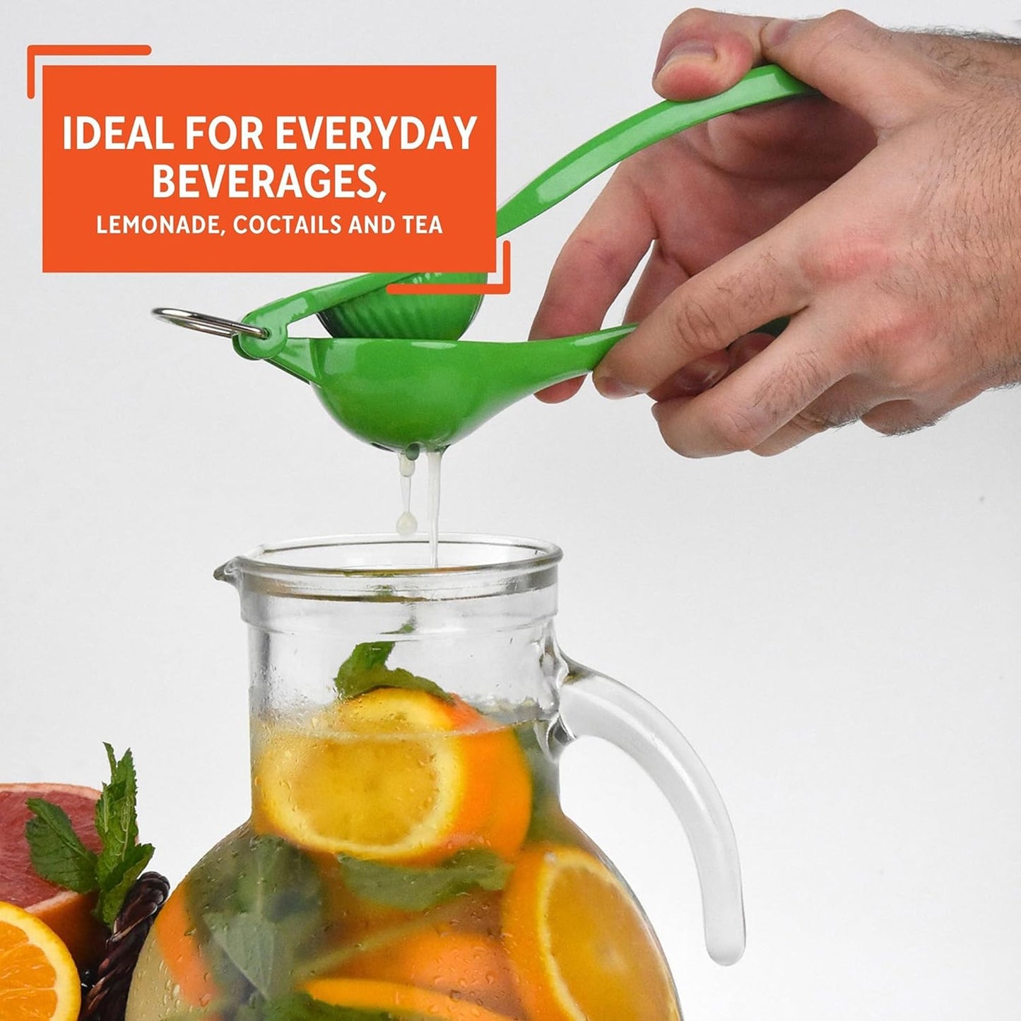 Citrus Juicer Manual Squeezer for Maximum Juice Extraction - Green Lemon/Lime Model