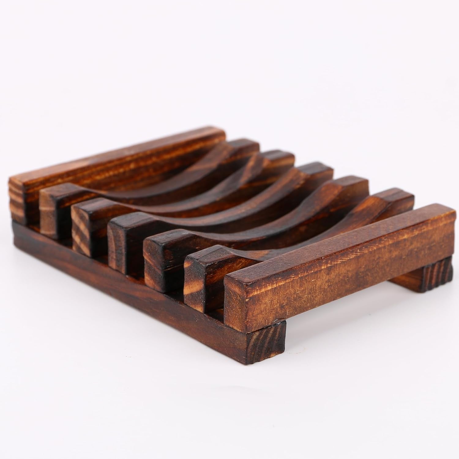 Wooden Soap Dish and Holder Tray for Bathroom and Kitchen - Handcrafted Rectangular Design for Soap, Sponges, and More (1 Pack)