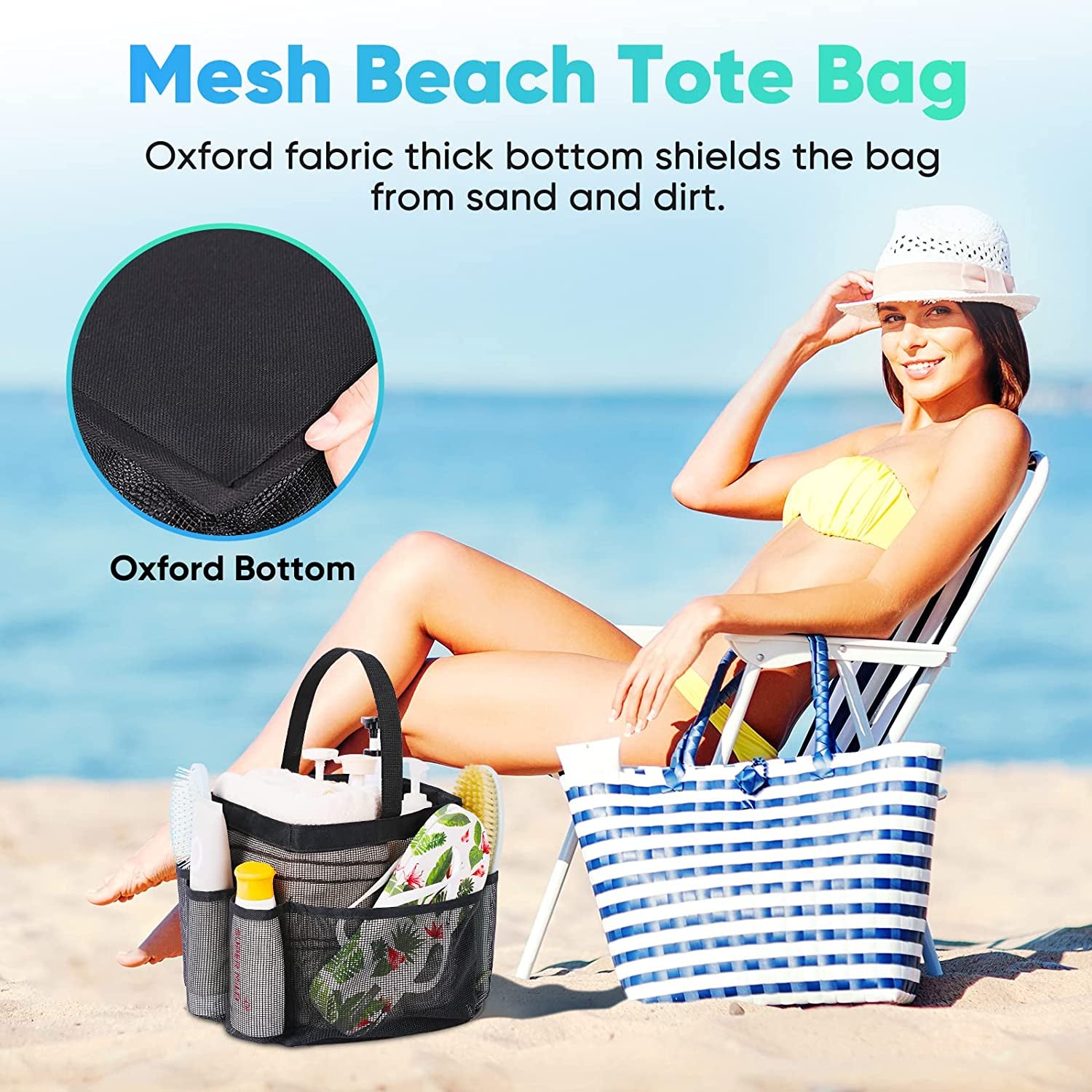 Portable Mesh Shower Caddy with 8-Pocket Large Capacity for College Dorms, Beach, Swimming, Gym, and Travel Essentials