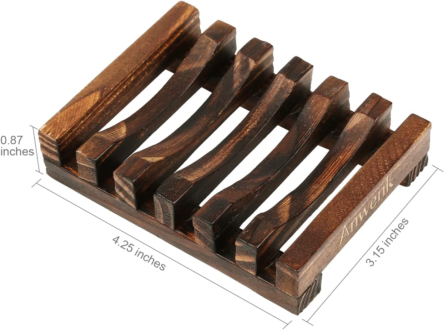 Wooden Soap Dish and Holder Tray for Bathroom and Kitchen - Handcrafted Rectangular Design for Soap, Sponges, and More (1 Pack)