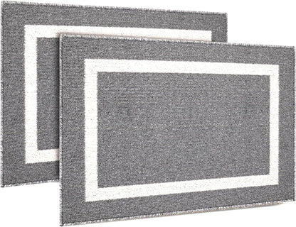 Emerson Marble Coaster Set of 6 with Holder – Absorbent Non-Slip Ceramic Coasters for Coffee Tables – Durable Design (Boulder)