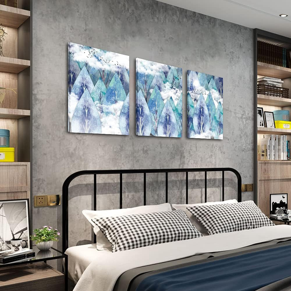 Modern Abstract Canvas Wall Art Set - 3 Piece Collection for Living Room, Bedroom, Bathroom, and Kitchen Decor