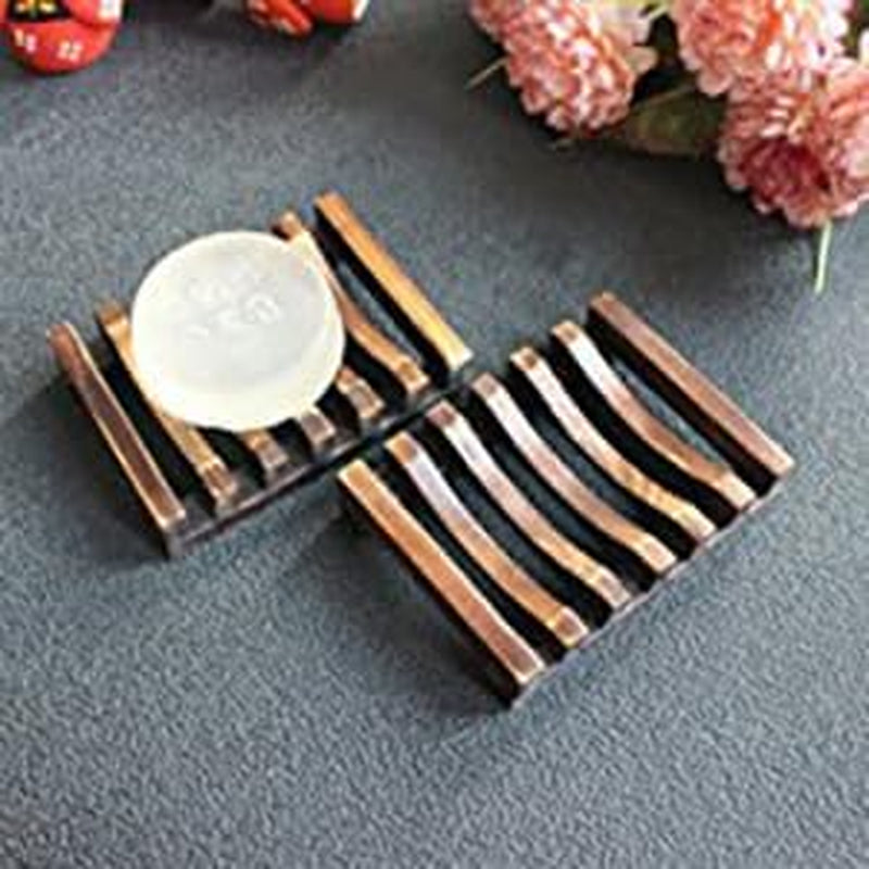 Wooden Soap Dish and Holder Tray for Bathroom and Kitchen - Handcrafted Rectangular Design for Soap, Sponges, and More (1 Pack)
