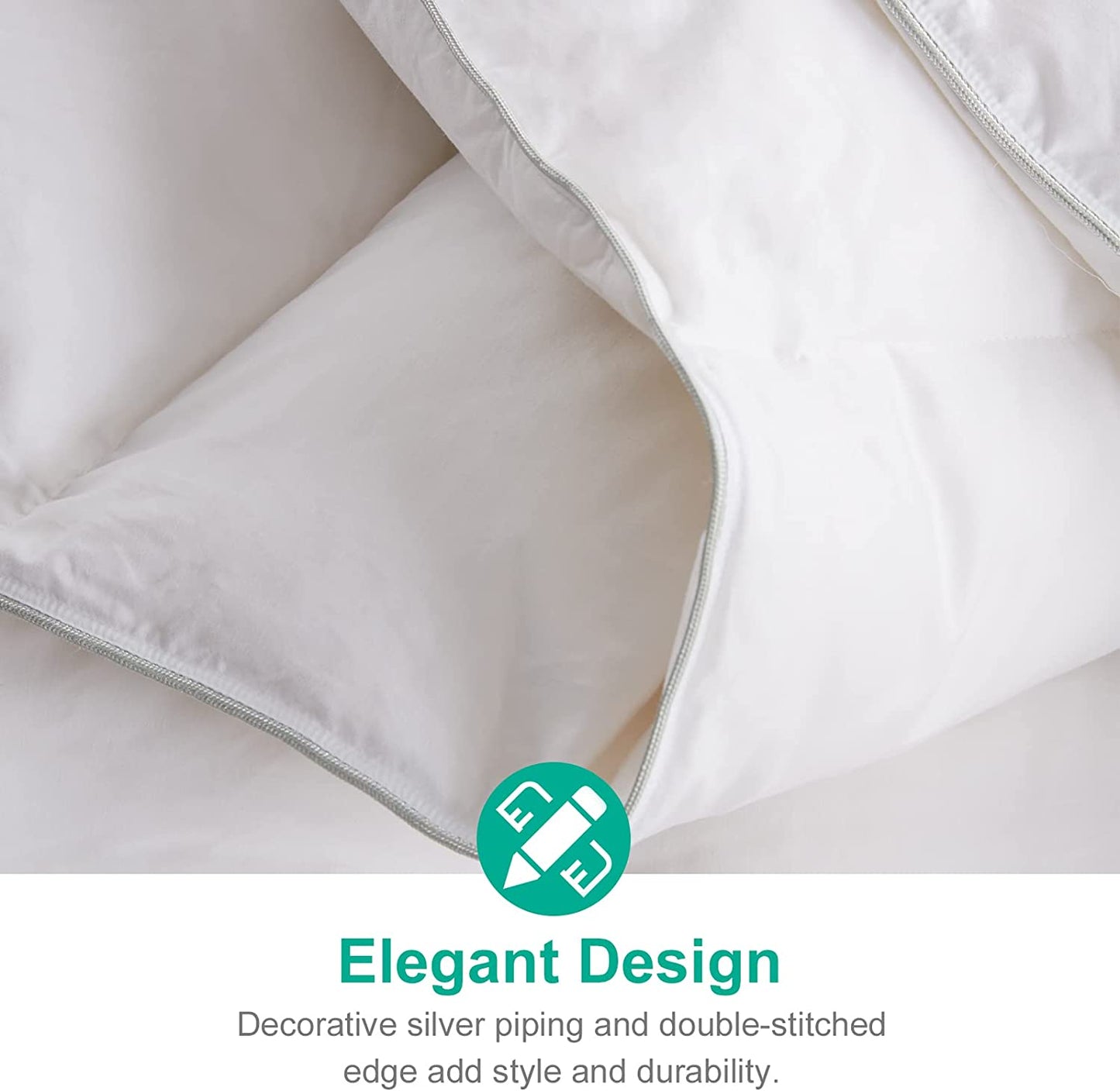 California King Size Ultra-Soft Luxury Down Feather Comforter - High Fill-Power Hotel-Style Winter Duvet Insert for Colder Weather (104x96, White)