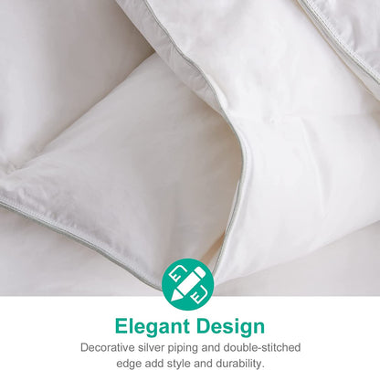 California King Size Ultra-Soft Luxury Down Feather Comforter - High Fill-Power Hotel-Style Winter Duvet Insert for Colder Weather (104x96, White)