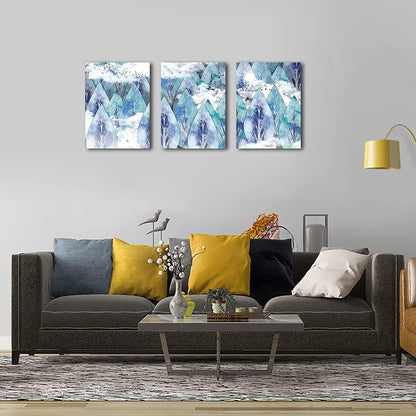 Modern Abstract Canvas Wall Art Set - 3 Piece Collection for Living Room, Bedroom, Bathroom, and Kitchen Decor