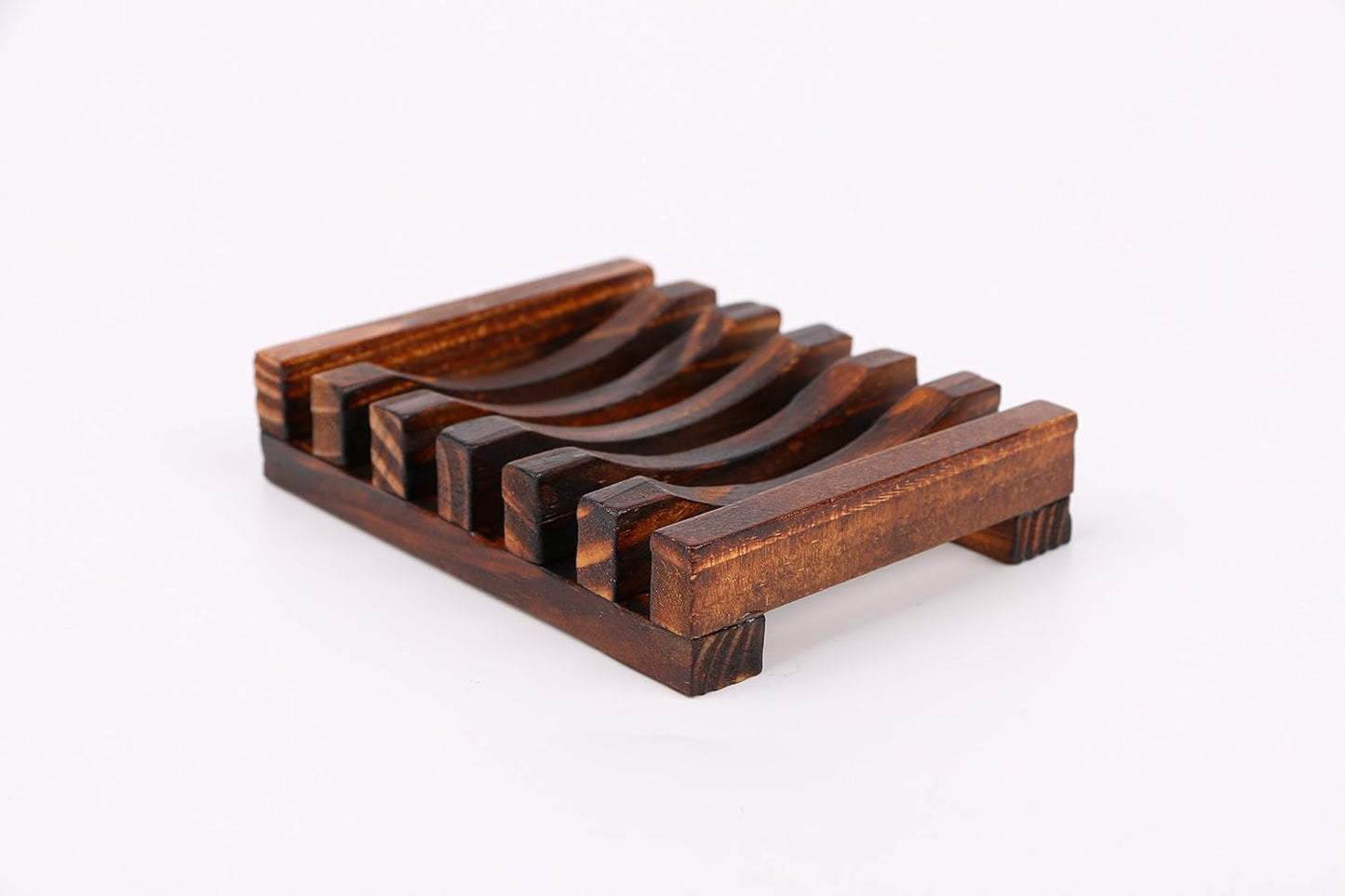 Wooden Soap Dish and Holder Tray for Bathroom and Kitchen - Handcrafted Rectangular Design for Soap, Sponges, and More (1 Pack)