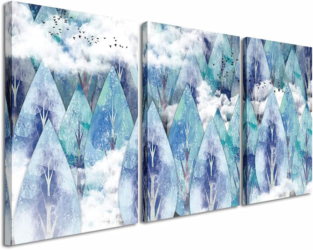 Modern Abstract Canvas Wall Art Set - 3 Piece Collection for Living Room, Bedroom, Bathroom, and Kitchen Decor