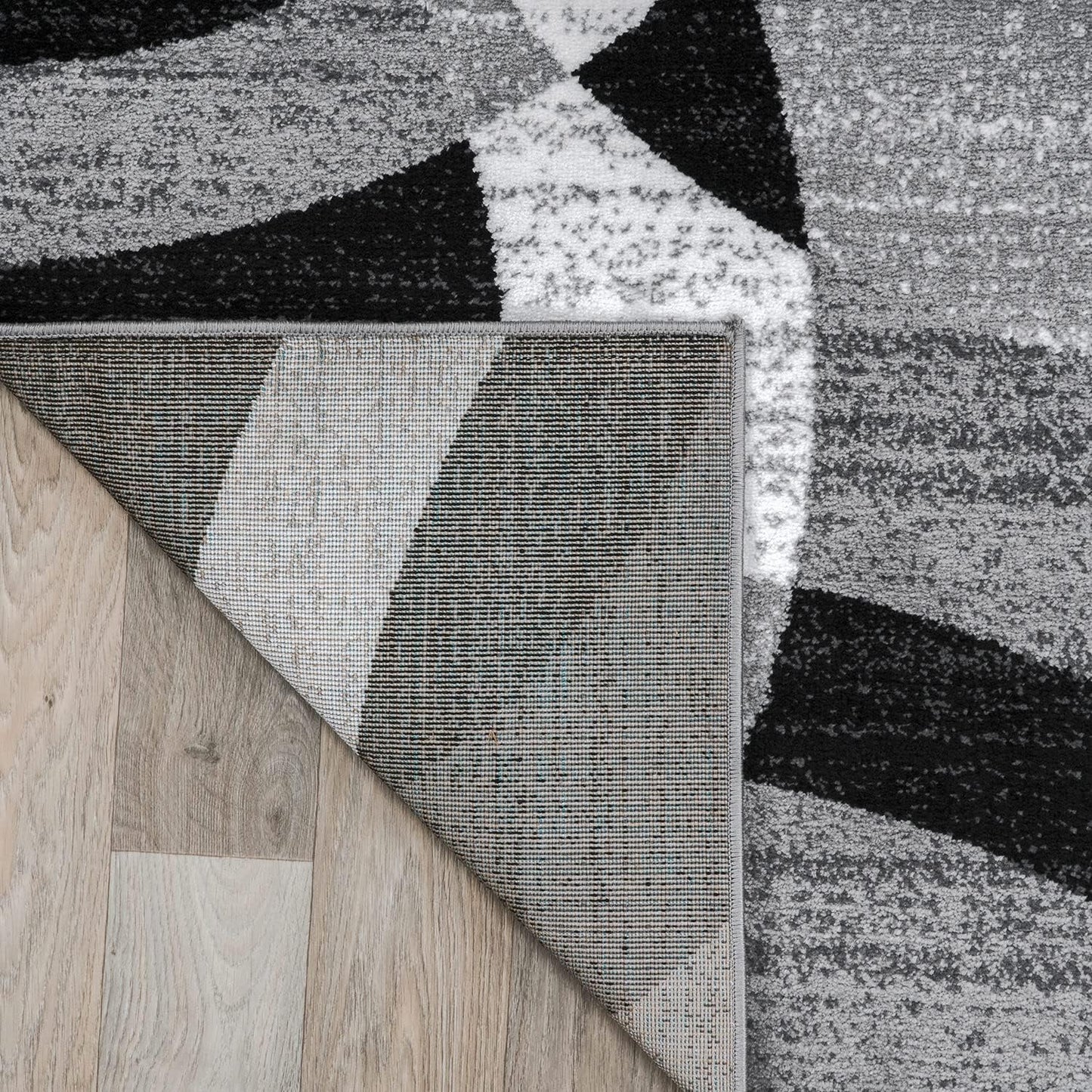 Contemporary Abstract Circles Area Rug for High Traffic Spaces - 6'6" x 9', Gray