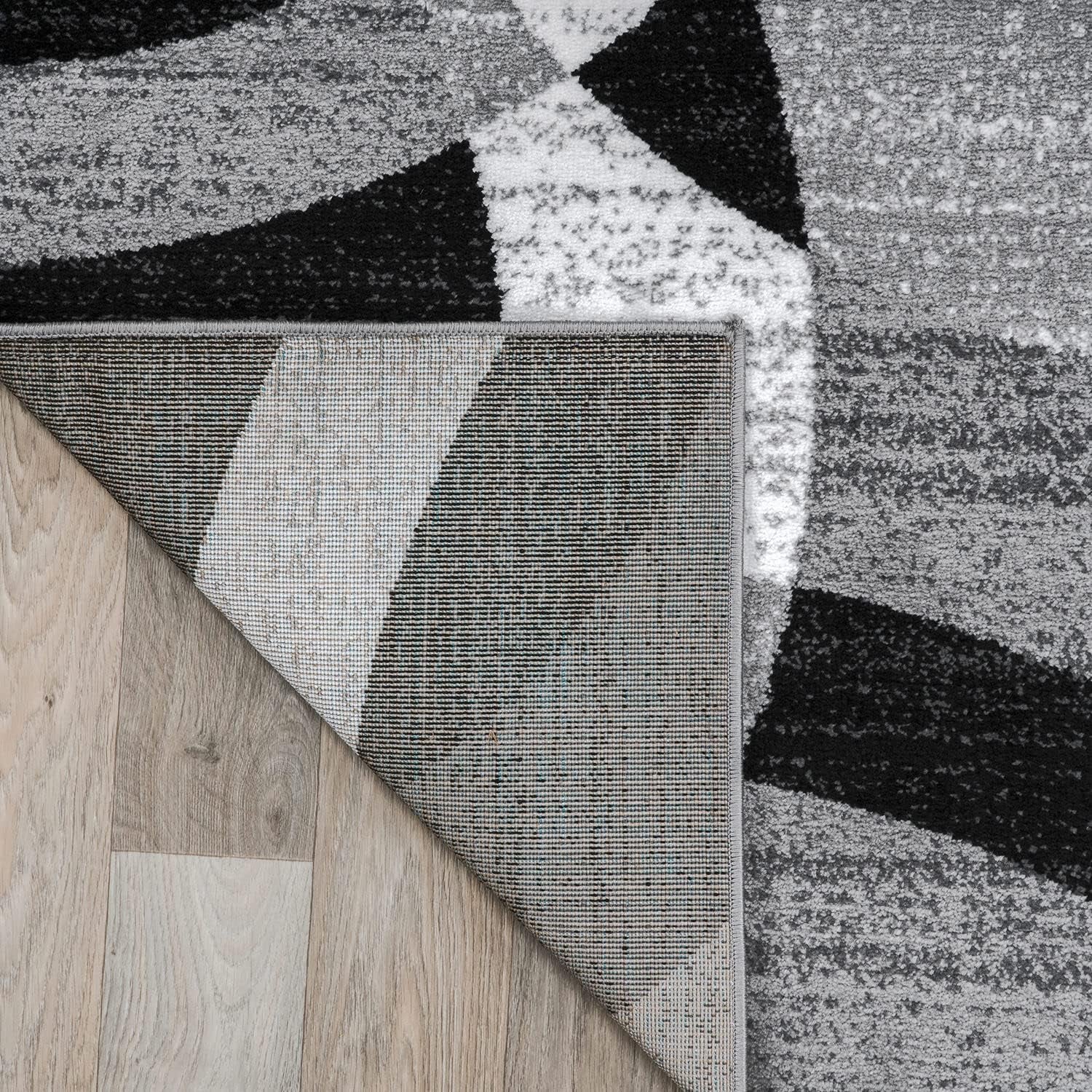 Contemporary Abstract Circles Area Rug for High Traffic Spaces - 6'6" x 9', Gray