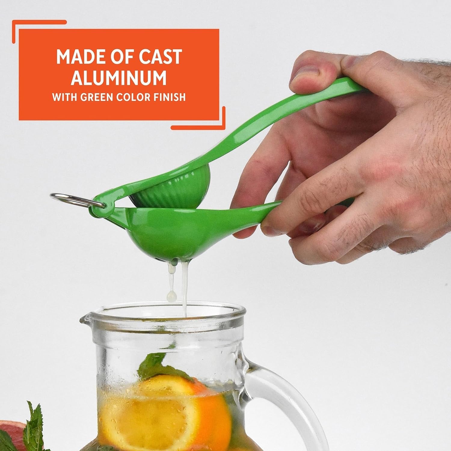 Citrus Juicer Manual Squeezer for Maximum Juice Extraction - Green Lemon/Lime Model