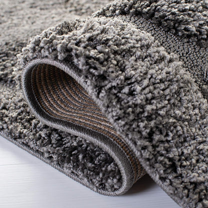 SAFAVIEH Florida Shag Collection 6'7" Square Area Rug in Grey with Scroll Design, Non-Shedding, Easy to Clean, High-Low Plush Pile, Perfect for Living Room, Bedroom, and Dining Areas (SG455-8013)