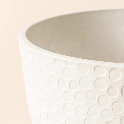 14-Inch Large Modern White Honeycomb Planter for Indoor and Outdoor House Plants