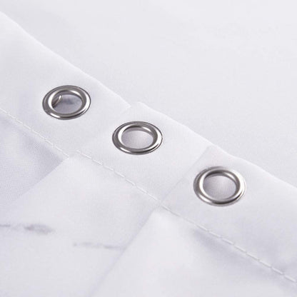 Grey and White Marble Fabric Shower Curtain with Hooks, Unique 3D Print Design, Waterproof with Reinforced Metal Grommets, Standard Size 72x72 Inches