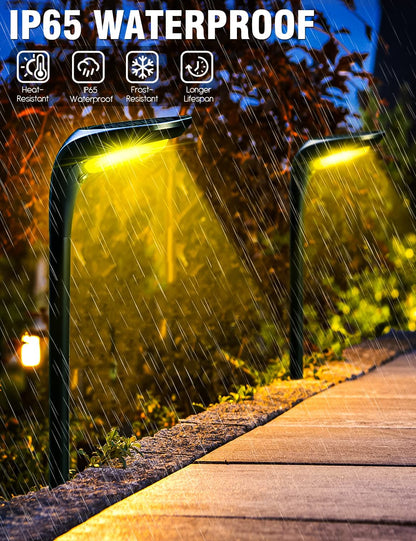 Outdoor Solar Pathway Lights - 4 Pack, 150 Lumens, Waterproof IP65, Dual Color Modes for Landscape, Walkway, Driveway, Garden, and Patio