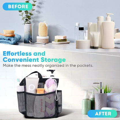 Portable Mesh Shower Caddy with 8-Pocket Large Capacity for College Dorms, Beach, Swimming, Gym, and Travel Essentials