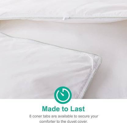 California King Size Ultra-Soft Luxury Down Feather Comforter - High Fill-Power Hotel-Style Winter Duvet Insert for Colder Weather (104x96, White)