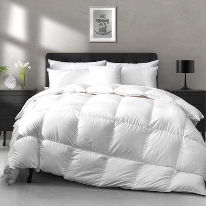 California King Size Ultra-Soft Luxury Down Feather Comforter - High Fill-Power Hotel-Style Winter Duvet Insert for Colder Weather (104x96, White)