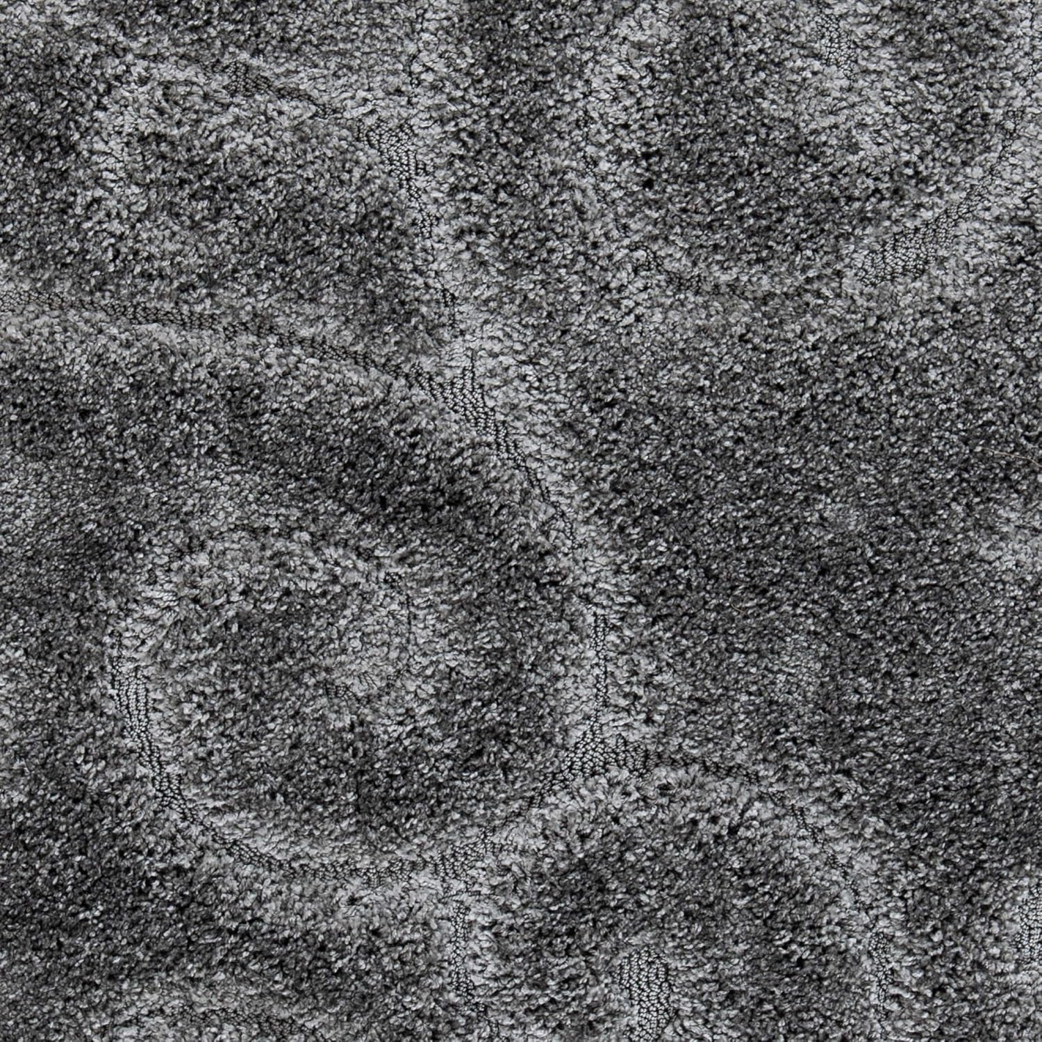 SAFAVIEH Florida Shag Collection 6'7" Square Area Rug in Grey with Scroll Design, Non-Shedding, Easy to Clean, High-Low Plush Pile, Perfect for Living Room, Bedroom, and Dining Areas (SG455-8013)
