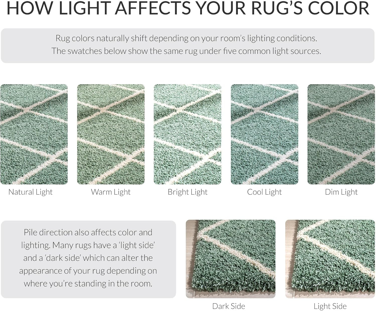 SAFAVIEH Hudson Shag Collection 7' Square Area Rug in Green & Ivory, Modern Trellis Design, Non-Shedding, Easy Care, 2-Inch Thickness, Ideal for High Traffic Areas in Living Room and Bedroom (SGH281Y)