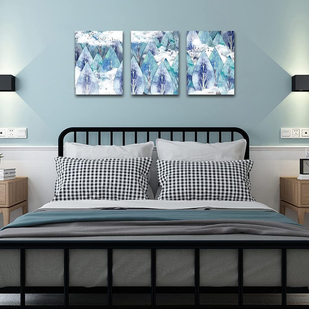Modern Abstract Canvas Wall Art Set - 3 Piece Collection for Living Room, Bedroom, Bathroom, and Kitchen Decor