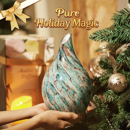 280ml Essential Oil Diffuser - Color Changing Glass Aromatherapy Ultrasonic Cool Mist Humidifier with Remote Control, 7-Hour Runtime, Waterless Auto-Off (Light Blue)