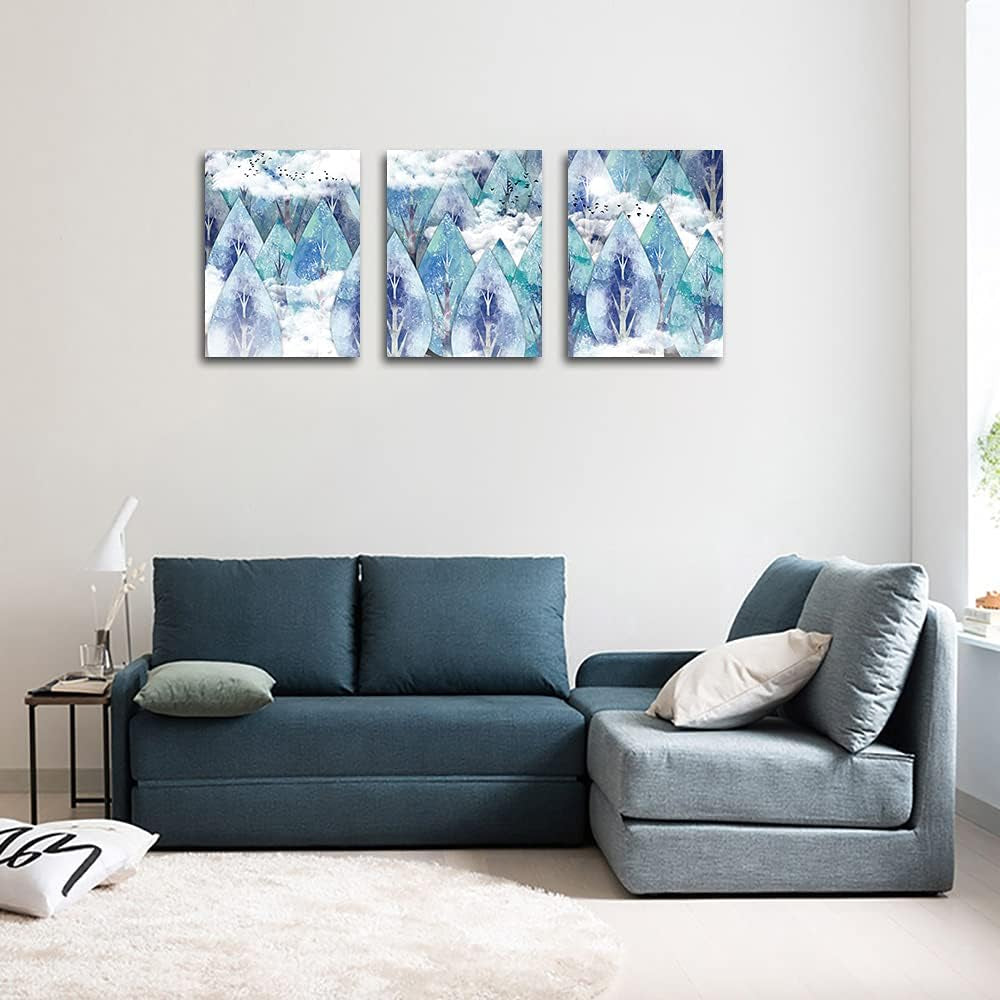 Modern Abstract Canvas Wall Art Set - 3 Piece Collection for Living Room, Bedroom, Bathroom, and Kitchen Decor