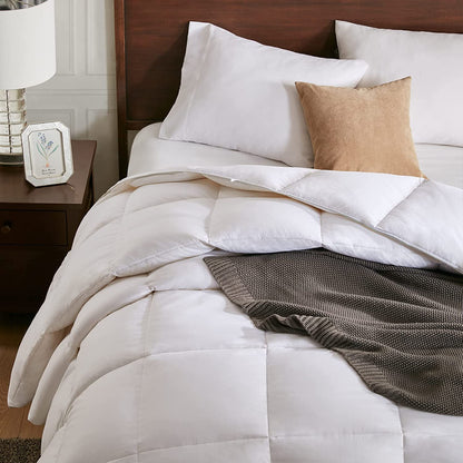 California King Size Ultra-Soft Luxury Down Feather Comforter - High Fill-Power Hotel-Style Winter Duvet Insert for Colder Weather (104x96, White)