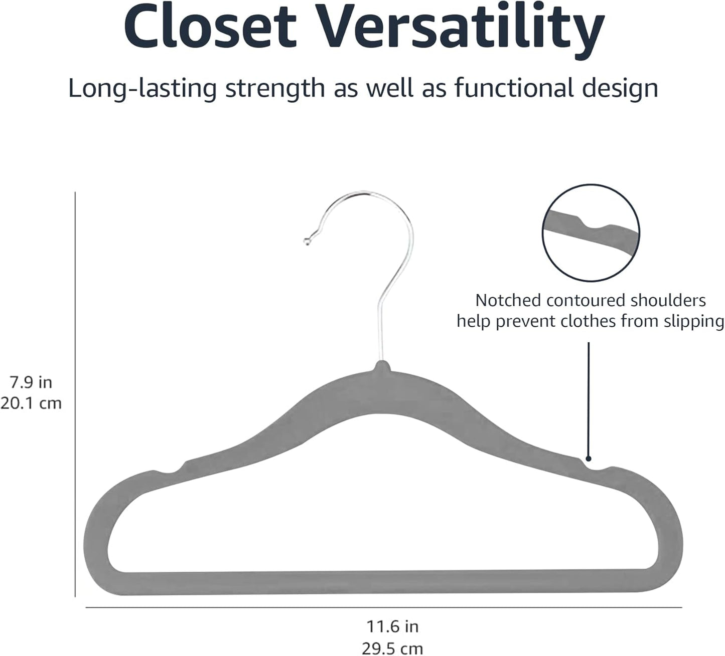Space-Saving Velvet Non-Slip Hangers for Children - 30-Pack Gray Closet Organizers with Shoulder Notches, Ideal for Infants and Toddlers' Apparel