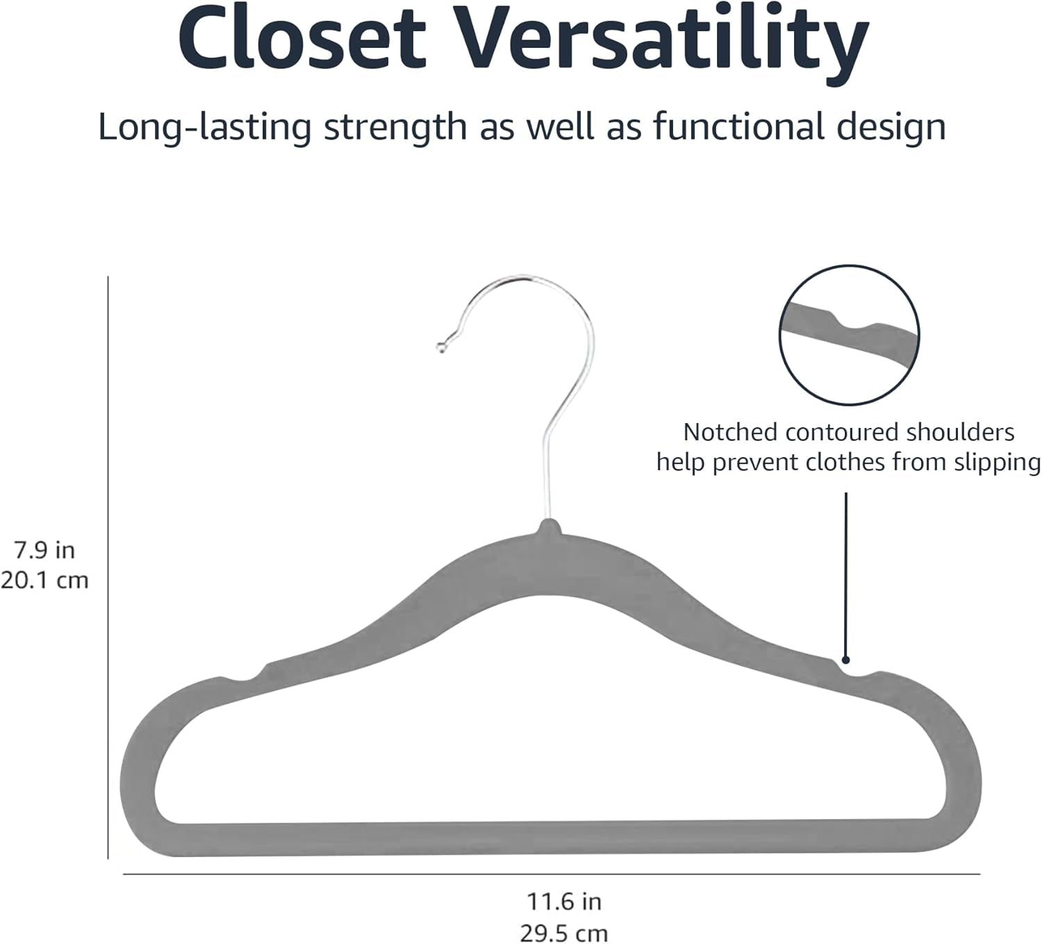 Space-Saving Velvet Non-Slip Hangers for Children - 30-Pack Gray Closet Organizers with Shoulder Notches, Ideal for Infants and Toddlers' Apparel