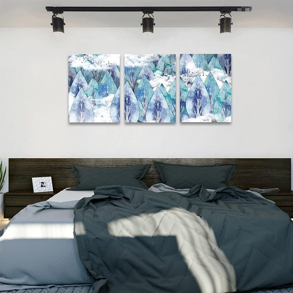 Modern Abstract Canvas Wall Art Set - 3 Piece Collection for Living Room, Bedroom, Bathroom, and Kitchen Decor