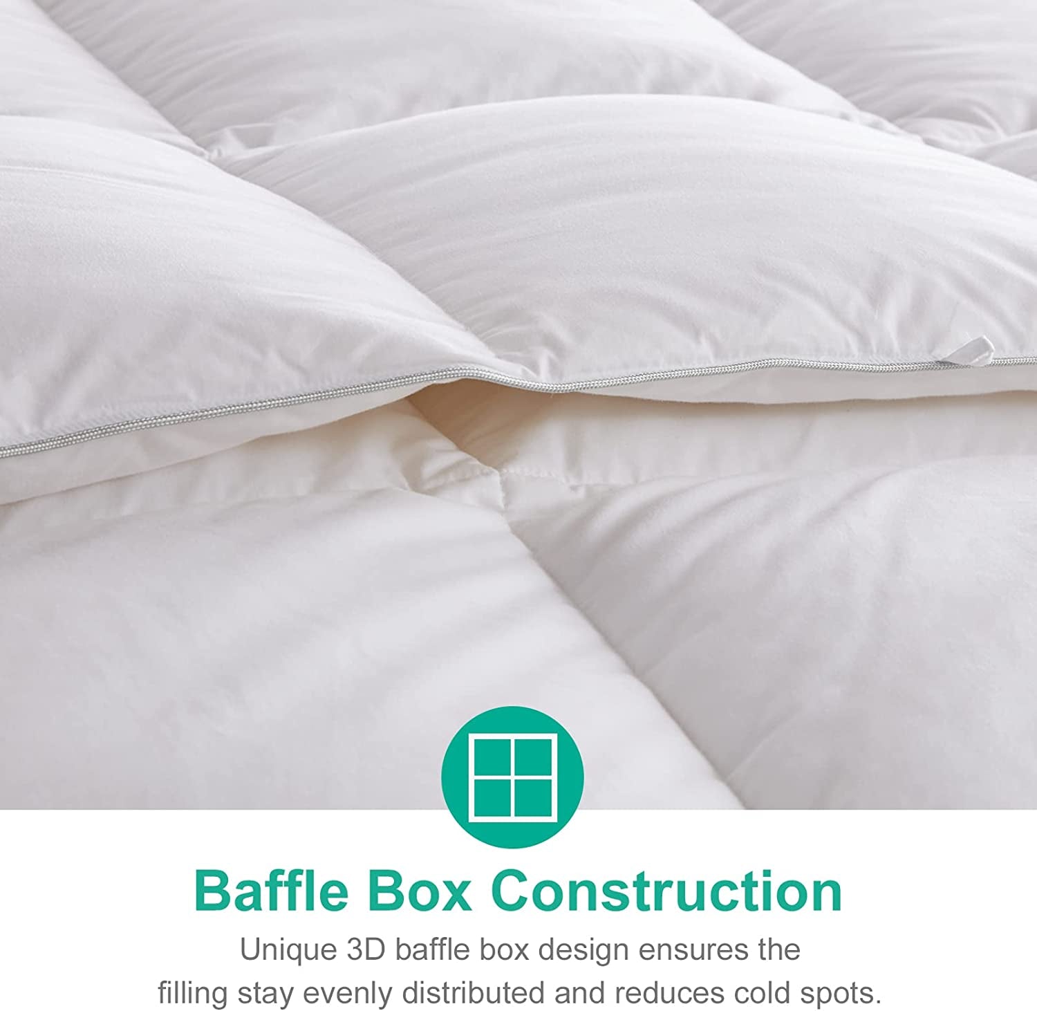 California King Size Ultra-Soft Luxury Down Feather Comforter - High Fill-Power Hotel-Style Winter Duvet Insert for Colder Weather (104x96, White)
