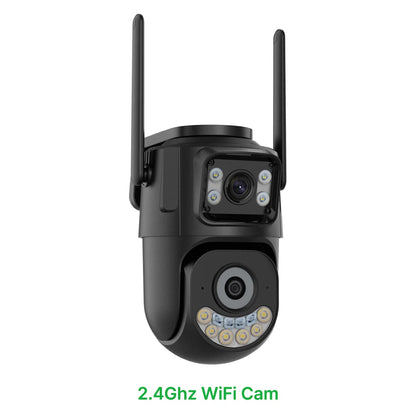 High-Performance Dual Lens WiFi PTZ Security Camera with Auto Tracking for Outdoor Surveillance and Dual Band Connectivity