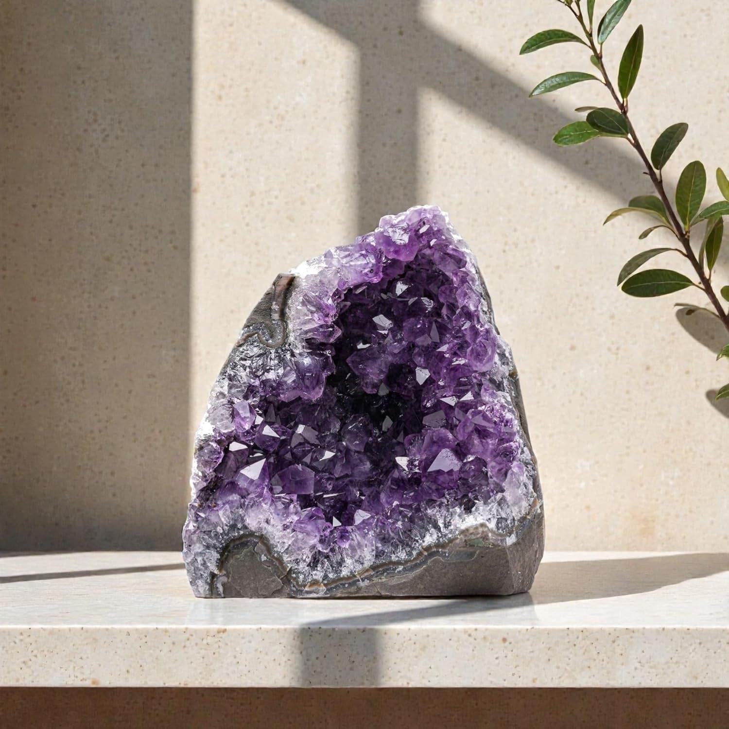 Natural Amethyst Crystal Clusters from Uruguay - 2 to 3 lbs, 4" to 7" Height, Deep Purple Geode Quartz